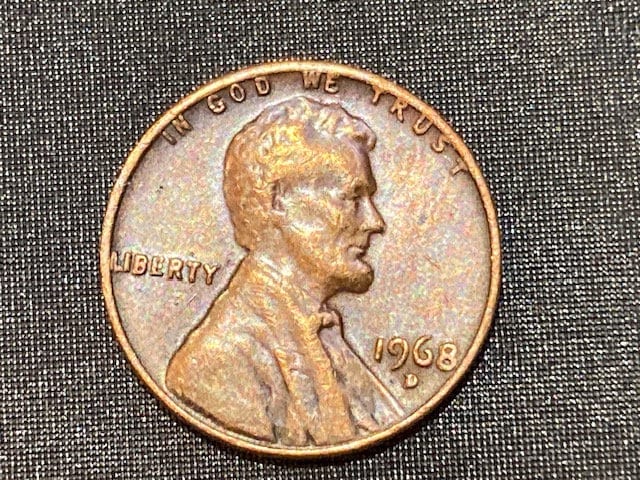希少な 1968 年 D ミントマーク リンカーン ペニー米国コインを