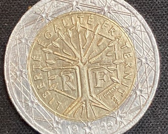 1999年 2ユーロ硬貨 フランス - 非常に希少なコレクターズ