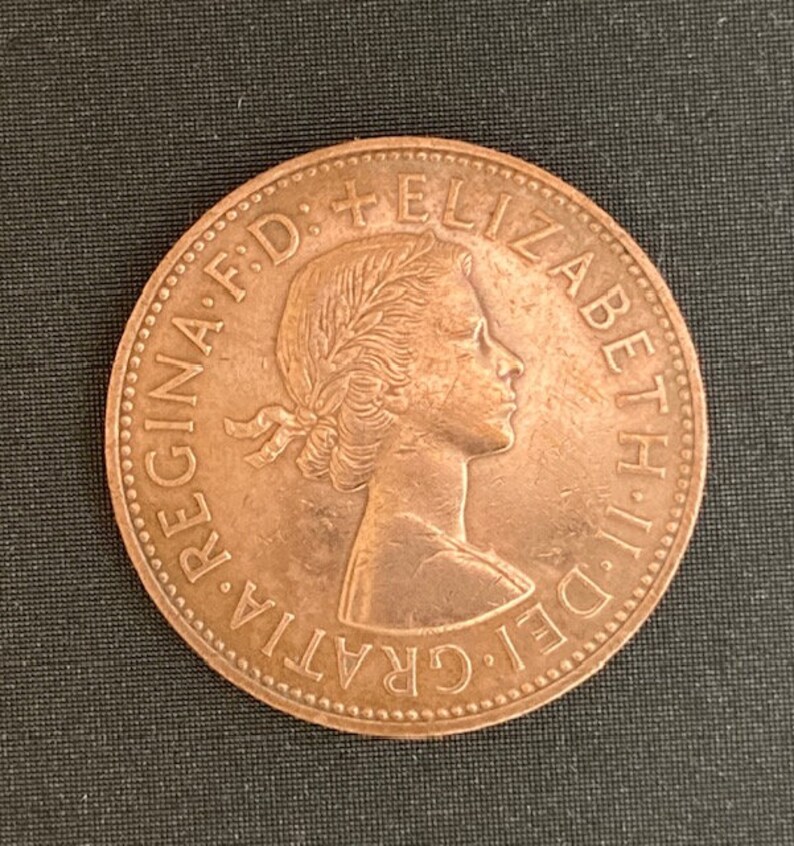 1966-one-penny-uk-coin-vintage-british-currency-collectible-etsy