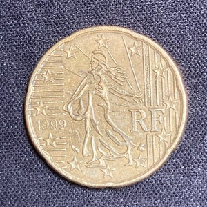 【アンティーク】France フランス 記念コイン 1999年 Euro 硬貨 EURO 1999年 フランスデザイン 10セントの通販 by ゆきごろう's