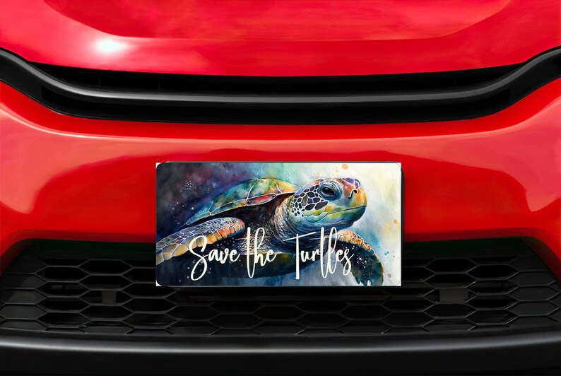 Sea Turtle License Plate, Save the Sea Turtles, Car Tag, Conservation