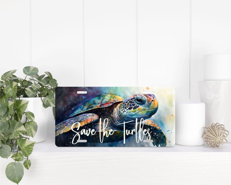Sea Turtle License Plate, Save the Sea Turtles, Car Tag, Conservation