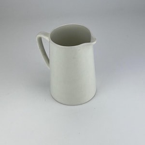 Vintage white ironstone pitcher, Weatherby, Royal Falcon Ware, 6 inches high, good condition