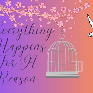 Tout arrive pour une raison Carte postale Inspiration Téléchargement numérique Pensée positive Là pour vous Cadeau attentionné