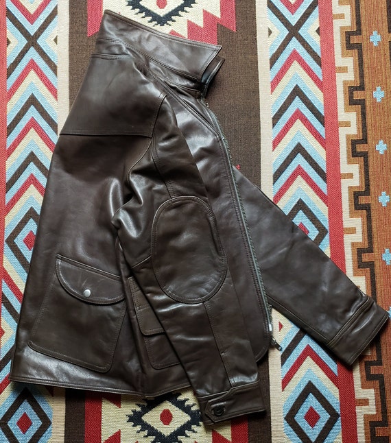 ジャケット・アウター Rare Vintage RRL Leather Jacket RRL Fenton Leather Jacket XL Dark Brown Italian Calfskin Rare