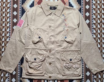 Vintage RRL Ralph Lauren M65 Field Jacket, Dragon Design (XL)