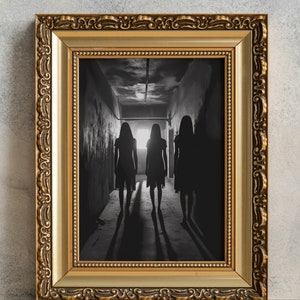 Abandoned Haunted Asylum Print, PRINTABLE Horror Wall Decor, Creepy Gothic Poster, Goth Victorian Photograph, Dark Academia Photo Art