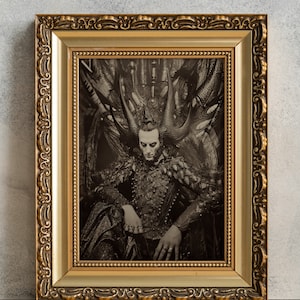 Satan Incarnate Creepy Poster, PRINTABLE Satanic Art, Dark Gothic Wall Decor, Eerie Demon Photo, Occult Print