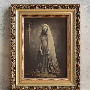 Ghastly Gothic Bride Print, PRINTABLE Wretched Mother Art, Dark Haunting Wall Decor, Eerie Photo Download, Disturbing Victorian Poster