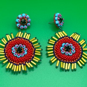 Beaded Circle Earrings