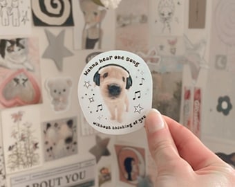 Me and my dog sticker | boy genius | aesthetic sticker | trendy sticker | laptop decal | downtown girl | water bottle sticker| coquette