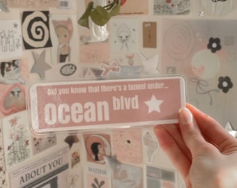 Ocean blvd sign bookmark | annotating bookmark | lana del rey | book lover gift | aesthetic bookmark | pinterest bookmark | trendy bookmark