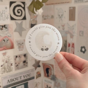 Moon sticker | cute sticker | aesthetic sticker | trendy sticker | laptop decal | downtown girl | water bottle | coquette |phoebe
