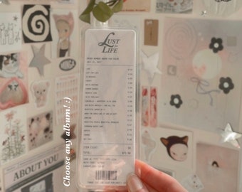CUSTOM album receipt bookmark | annotating bookmark | book lover gift | aesthetic bookmark | pinterest bookmark | trendy bookmark