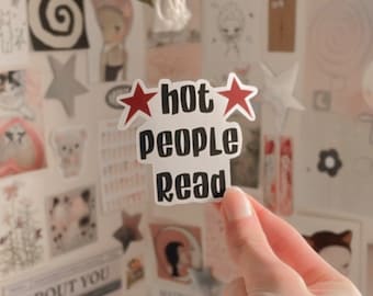Hot people read sticker | cute bookish sticker | book lover gift | aesthetic reader sticker | kindle sticker | book cart sticker