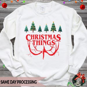 Christmas Things Sweatshirt, Merry Christmas Jumper, Christmas Tree lover Jumper, Xmas Things Lighting Tree Sweater,Friends Gift Jumper 2354