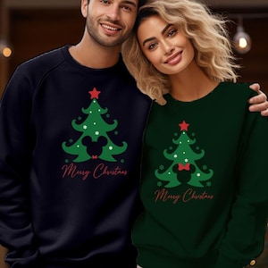 Merry Christmas Sweatshirt, Christmas Tree Jumper, Tree lover Jumper, Christmas Family Jumper,Ladies Gift Jumper,Funny Christmas Jumper 5073
