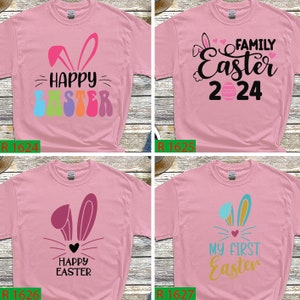 Happy Easter Shirt, Family Easter 2024, Funny Easter tee, Family Bunny Shirt, Easter Love Shirt, Cute Bunny Ears tee, Family Matching tee, G Light Pink