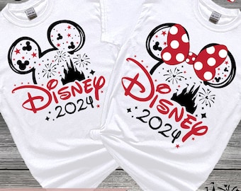 Disney 2024 T Shirt, Personalized Disney Shirt, Disney Family Match Shirt, Family Disneyland 2024 tee, Ladies Gifts Shirt, Gift for Her, D29