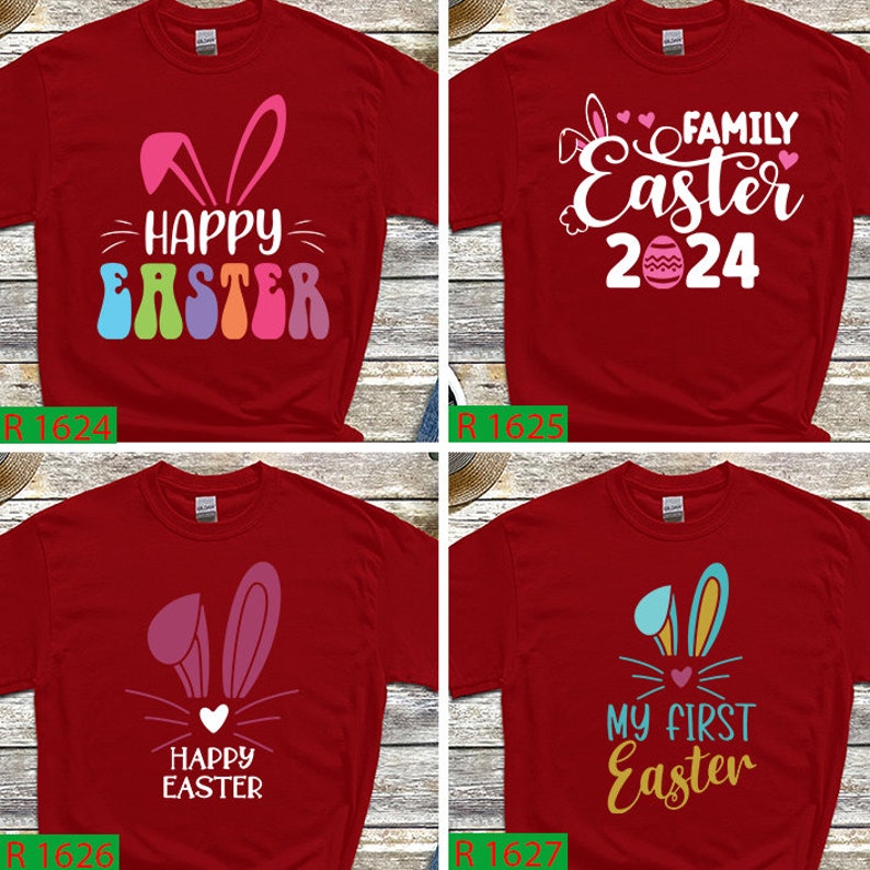 Happy Easter Shirt, Family Easter 2024, Funny Easter tee, Family Bunny Shirt, Easter Love Shirt, Cute Bunny Ears tee, Family Matching tee, G Red