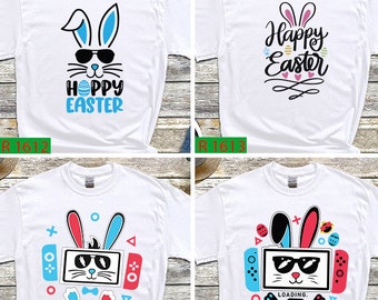 Happy Easter Shirt, Popular Gamer Shirt, Easter 2024 Shirt, Funny Boys Easter tee, Women Easter tee, Cute Bunny Ears tee, Matching Shirt, D