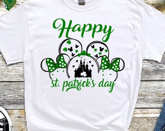St Patrick's Day T Shirt, Funny Paddy's Day Shirt, Love Butterfly Shirt, Mickey Silhouette T Shirt, Gift for Kids Women's Unisex Shirt, 3308