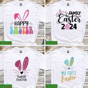 Happy Easter Shirt, Family Easter 2024, Funny Easter tee, Family Bunny Shirt, Easter Love Shirt, Cute Bunny Ears tee, Family Matching tee, G White