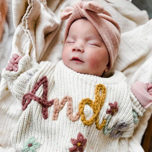 CONFETTI Name Personalized Embroidered Sweater