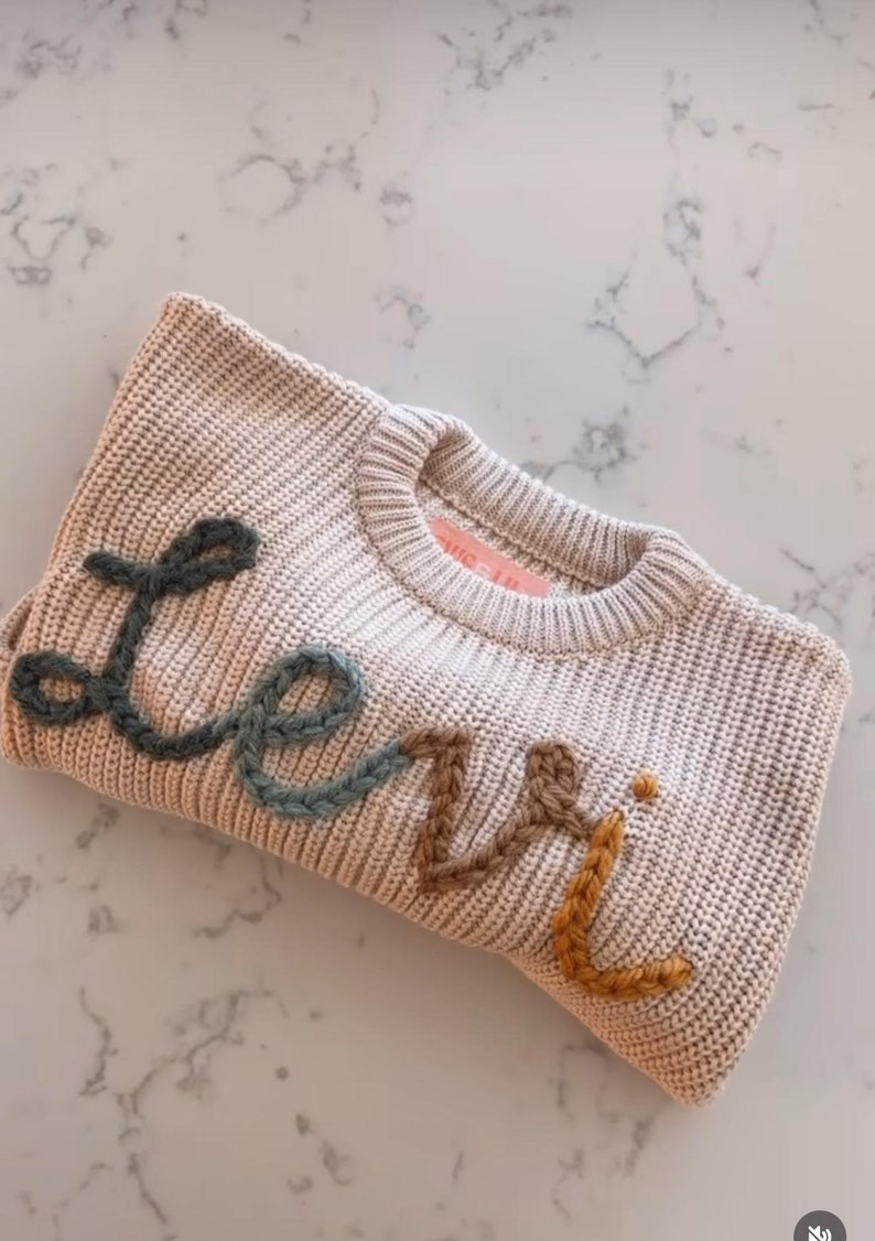 SAND Name Personalized Embroidered Sweater image 3