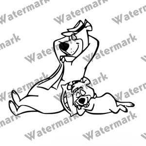Yogi Bear and Boo boo bear vinyl sticker decal waterproof - Hannah barbera sticker - vintage cartoon decal - boomerang cartoons