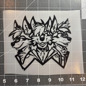 Furry Fursona Bad wolves trio decal