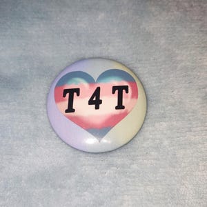 T4T Trans Heart Badges - LGBTQ+ Partner Pins Transgender Pride Queer Love