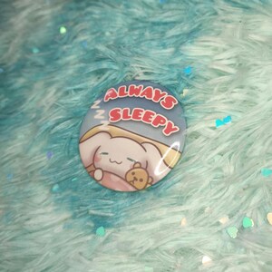Always Sleepy Puppy Boy Art Badges - Pin Button Badge Cartoon Fanart Cinnamon