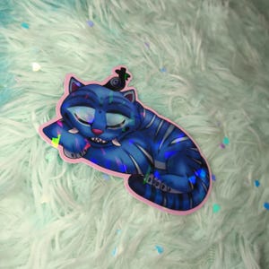 Derpy Tiger Large Holographic Art Sticker - KPop Demon Hunters KDH Cute Shiny