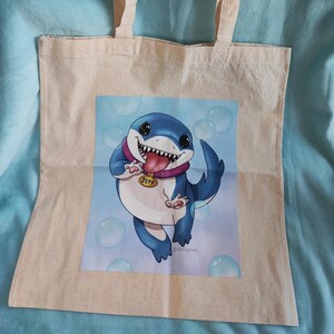 Jeff The Land Shark Tote Bag - Cute Cartoon Rivals Design