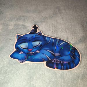 Derpy Tiger Large Holographic Art Sticker - KPop Demon Hunters KDH Cute Shiny