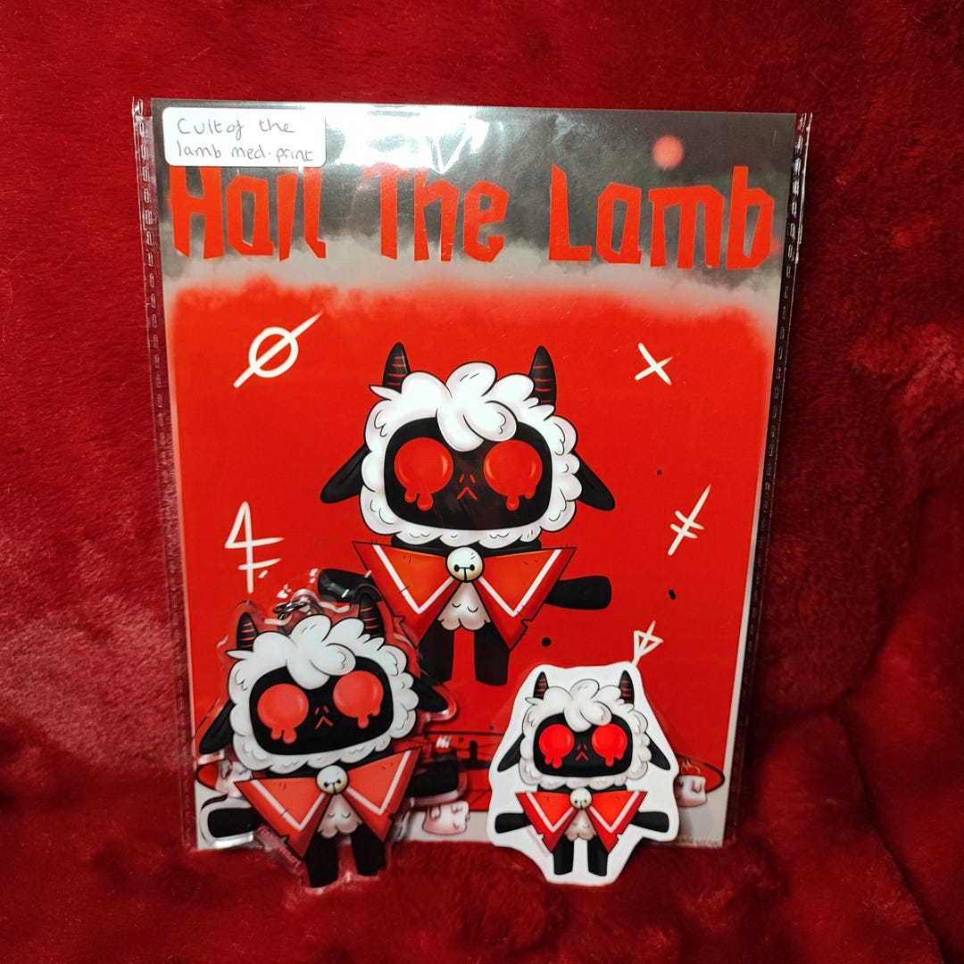 Cult of the Lamb Art Gift Bundle! - Art Print, Keychain and Sticker ...