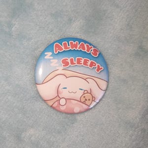 Always Sleepy Puppy Boy Art Badges - Pin Button Badge Cartoon Fanart Cinnamon