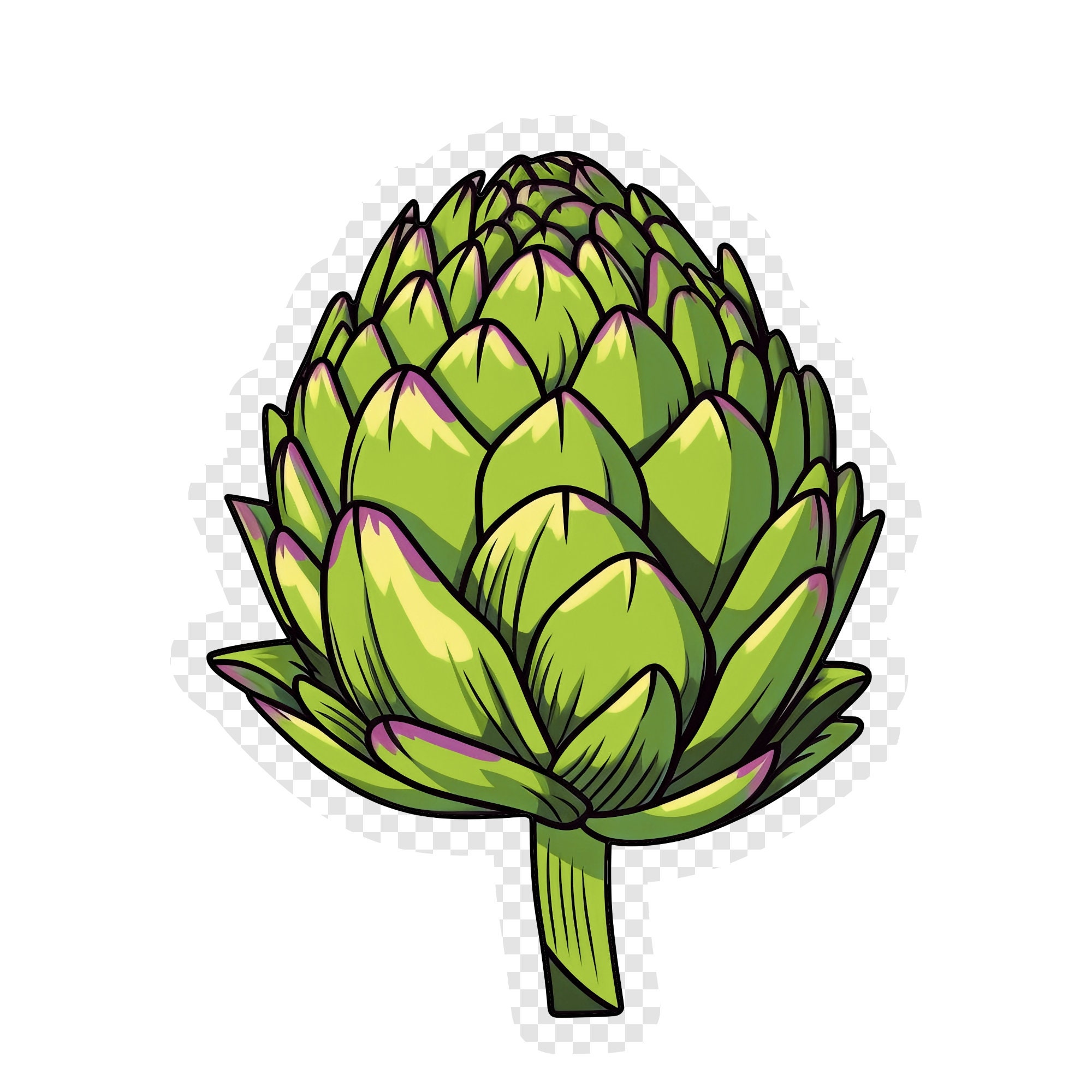 Artichoke Transparent PNG Clipart For Sticker Design Asset Etsy artichoke-transparent-png-clipart-for-sticker-design-asset-etsy