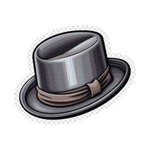 Gray Porkpie Hat Transparent PNG Clipart for Sticker Design Asset