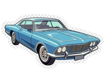 Classic American Riviera Sedan Transparent PNG Clipart for Sticker Design Asset