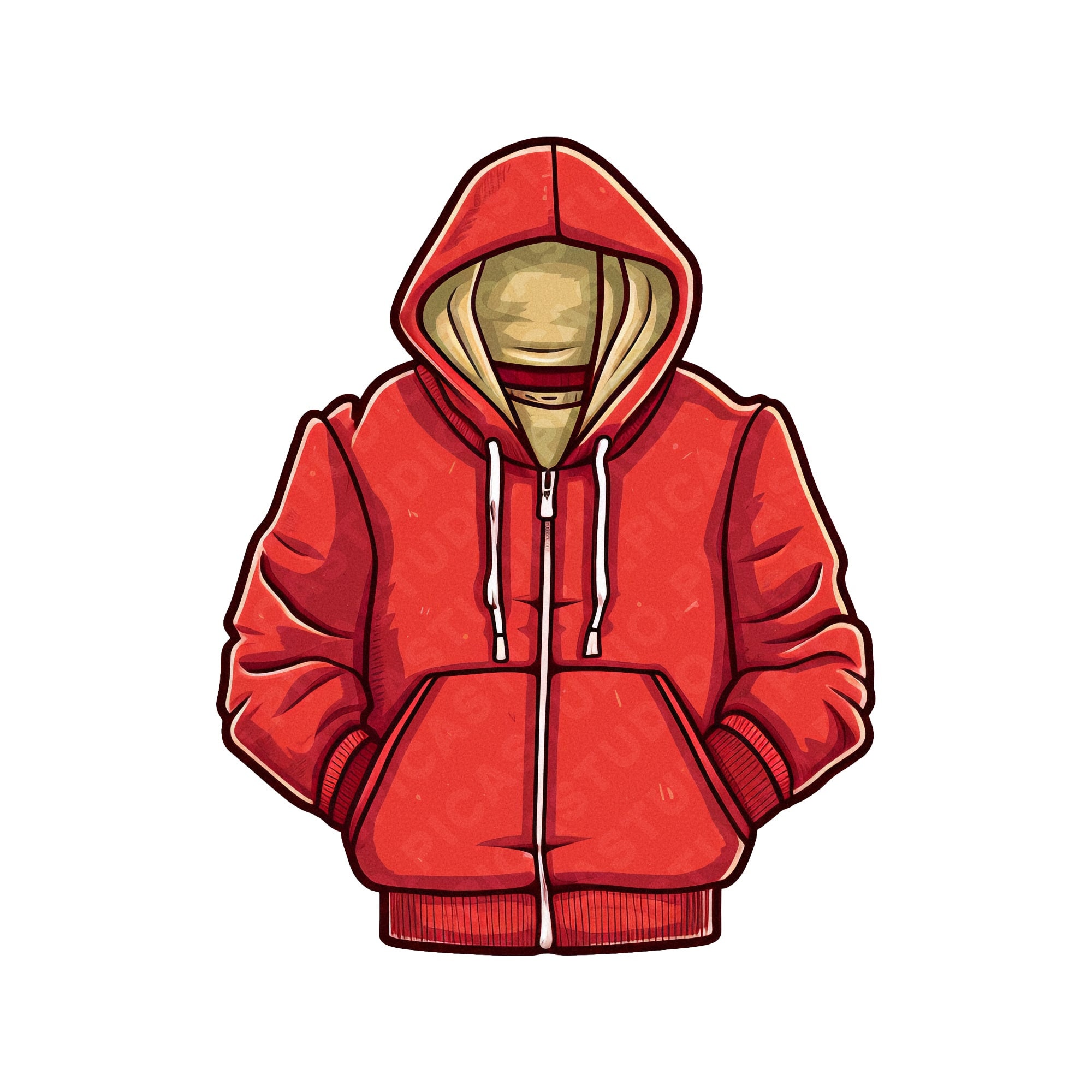 Red Hoodie Transparent PNG Clipart for Sticker Design Asset