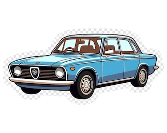 Vintage Italian Romeo Sedan Transparent PNG Clipart for Sticker Design Asset