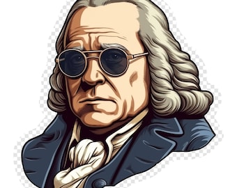 Benjamin Franklin Transparent PNG Clipart for Sticker Design Asset