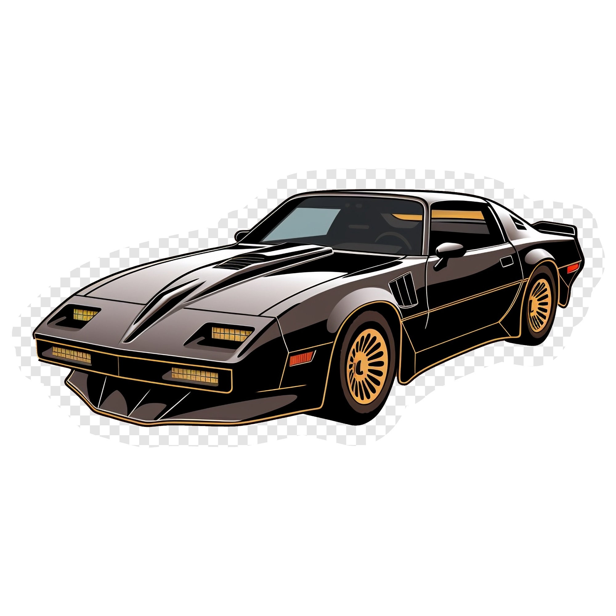 Ws6 Vector Classic American Flaming Bird Coupe Transparent PNG Clipart for Sticker ...