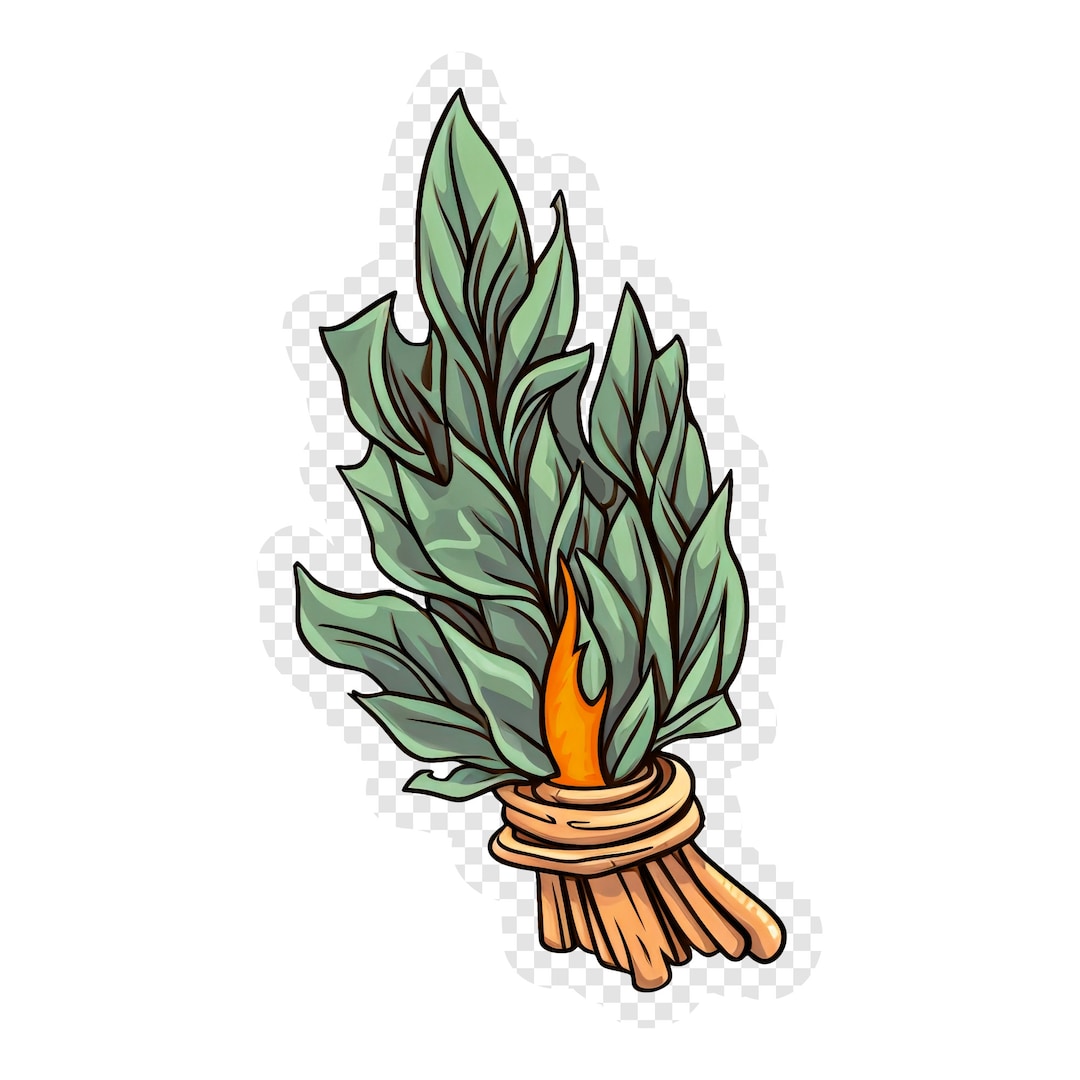 Burning Sage Transparent PNG Clipart for Sticker Design Asset - Etsy