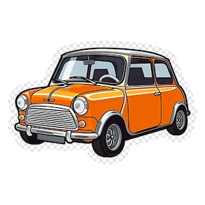 Vintage British Tiny Coupe PNG transparente Clipart para diseño de etiqueta activo