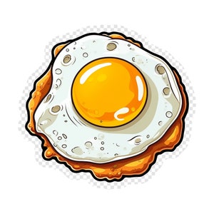Fried Egg Transparent PNG Clipart for Sticker Design Asset