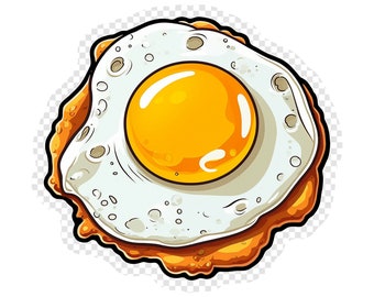 Fried Egg Transparent PNG Clipart for Sticker Design Asset