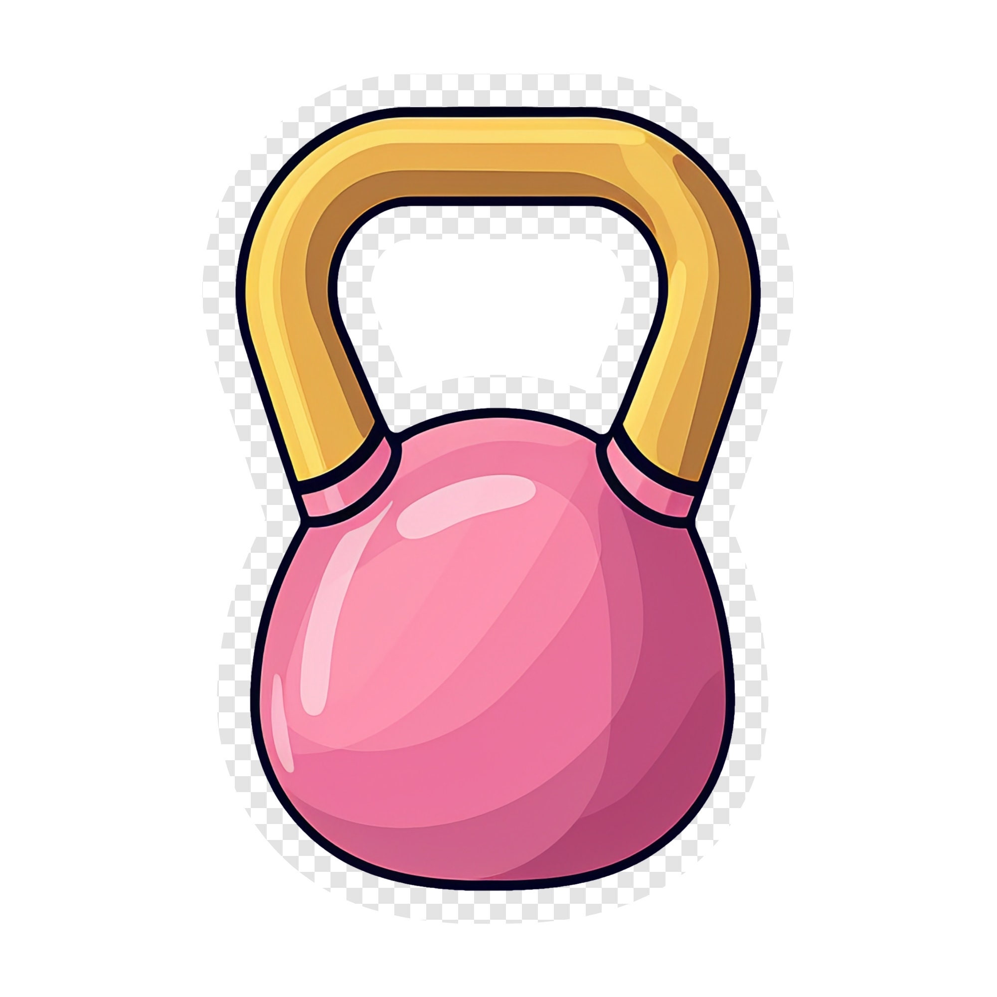 Pink Kettlebell Transparent PNG Clipart for Sticker Design Asset - Etsy